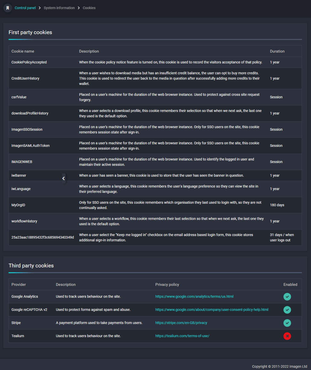 cookies page